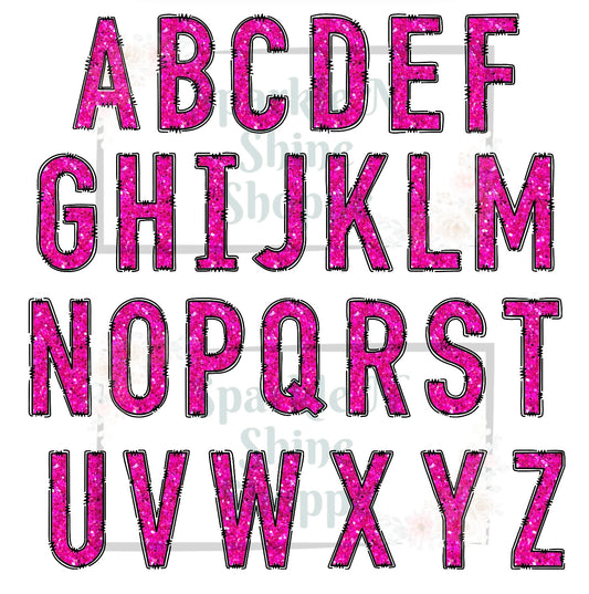 Pink Glitter Name Decal